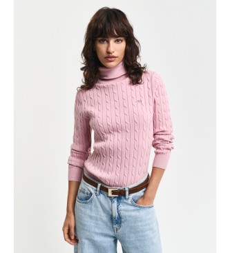 Gant para mujer. 4800102 Jersey de punto de ochos con cuello de cisne en algodón elástico rosa (M), Casual