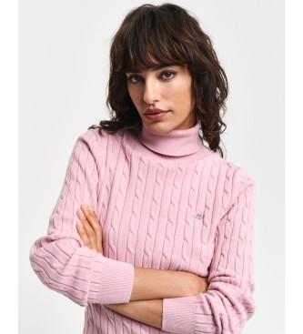 Gant para mujer. 4800102 Jersey de punto de ochos con cuello de cisne en algodón elástico rosa (M), Casual 2