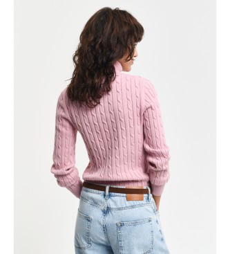 Gant para mujer. 4800102 Jersey de punto de ochos con cuello de cisne en algodón elástico rosa (M), Casual 3