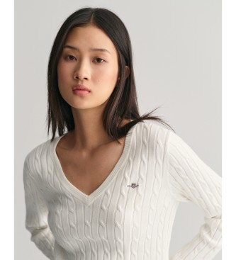 Gant para mujer. 4800101 Jersey de punto de ochos elástico blanco (S), Casual, Algodón, Manga larga 2