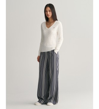 Gant para mujer. 4800101 Jersey de punto de ochos elástico blanco (S), Casual, Algodón, Manga larga 4