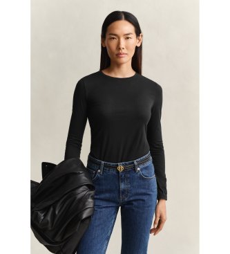 Gant Camiseta de manga larga Lisa negro