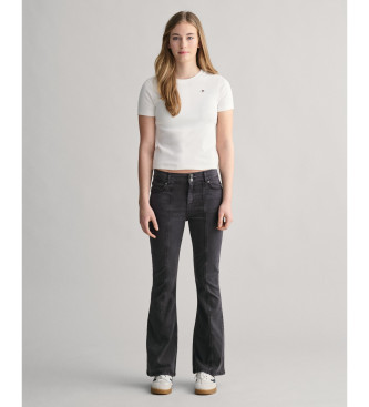 Gant para niña. 615004 Jeans bootcut de talle bajo Teen negro (16años= 176cm), Casual, Algodón, Denim, moda infantil