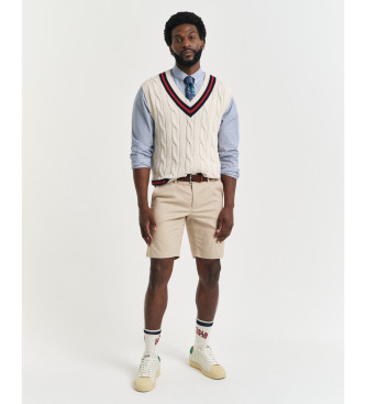 Gant Para Hombre. 205068 Short Deportivo Slim Fit Beige (44), Casual, AlgodóN, Sostenible-image