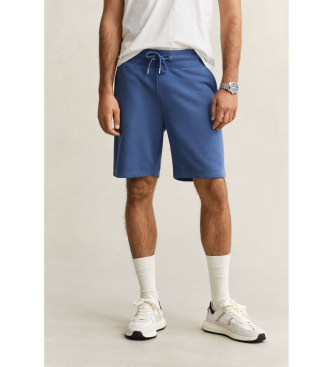 Gant para hombre. 2009027 Pantalones cortos de deporte Shield azul (S), Casual, Algodón