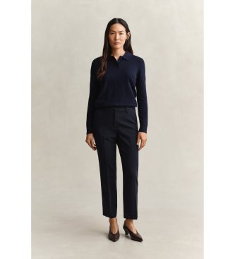 Gant Pantalones de vestir Slim Fit fluidos marino