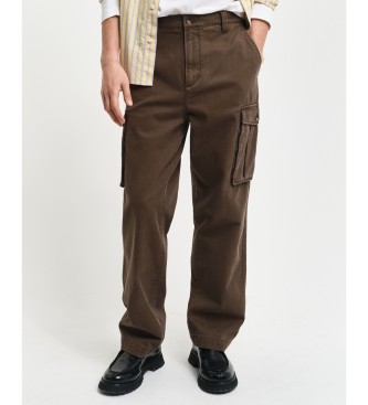 Gant Para Hombre. 1505308 PantalóN Cargo Regular Fit De Sarga De AlgodóN MarróN (34/32), Casual-image