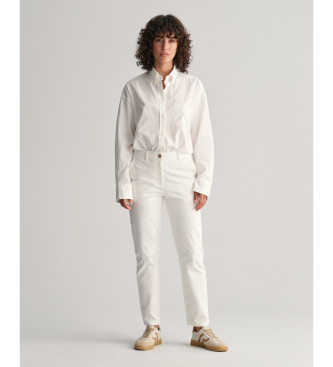 Gant para mujer. 4150261 Pantalón chinos Slim Fit blanco (38), Casual, Algodón
