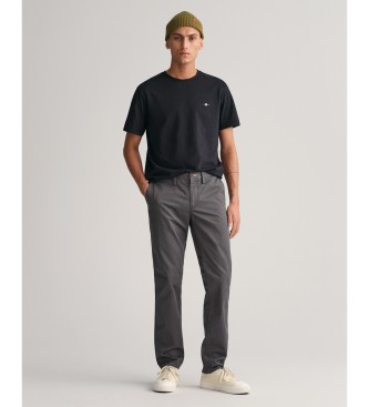 Gant para hombre. 1505221 Pantalón chino Slim Fit de sarga gris (34/32), Casual, Algodón