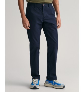Pantalones chinos Slim Fit Tech Prep marino (31/32), Casual, Algodón, Algodón Orgánico, Gant outlet 2024.