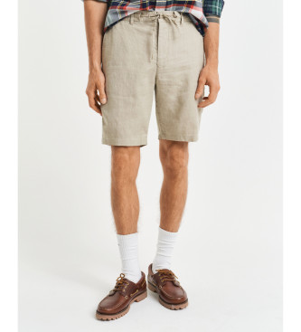Gant para hombre. 205073 Shorts Relaxed Fit de lino con cordón ajustable beige (L), Casual