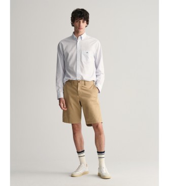 Gant para hombre. 205066 Pantalón corto Relaxed Fit de sarga beige (34), Casual, Algodón