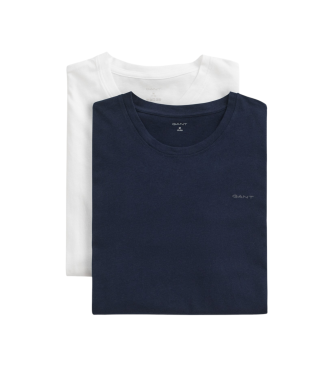 Gant para hombre. 900012008 Set 2 camisetas de cuello redondo blanco, marino (3XL), Casual, Algodón, Manga corta