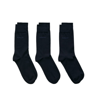 Gant para hombre. 9960263 Pack tres pares de calcetines de algodón mercerizado marino (43-45), Homewear