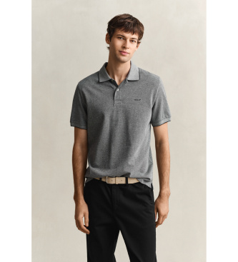 Gant para hombre. 2014102 Polo en dos tonos gris (L), Casual, Algodón, Manga corta