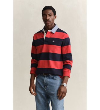 Gant Polo Heavy a rayas con cuello de cambray rojo