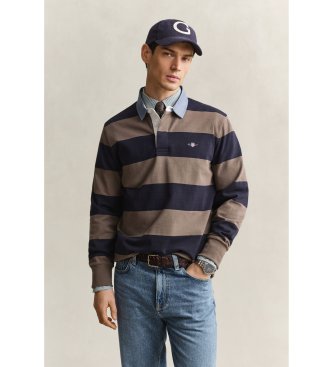 Gant Polo Heavy a rayas con cuello de cambray taupe