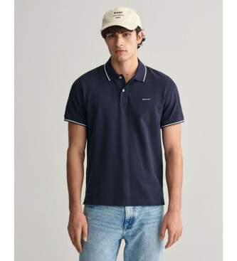 Gant para hombre. 2062034 Polo Piqué Tipping marino (S), Casual, Algodón, Manga corta, Sostenible