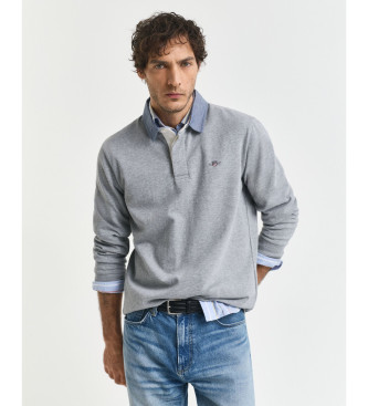 Gant para hombre. 2004082 Polo Reg Chambray Heavy Gris (XL), Casual, Algodón, Manga larga