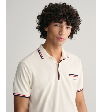 Gant para hombre. 2013042 Polo De Piqué Con Ribete En Dos Colores blanco 2