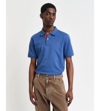 Polo de piqué en contraste azul (M), Casual, Algodón, Manga corta, Gant outlet 2024.