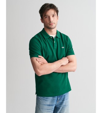 Gant para hombre. 2210 Polo De Piqué Regular Fit Shield verde (L), Casual, Algodón, Manga corta