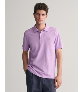 Gant Para Hombre. 2210 Polo De Piqué Regular Fit Shield Lila (M), Casual, AlgodóN, Manga Corta-image