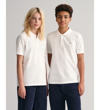 Gant unisex para niños. 902553 Polo de piqué Shield Teens blanco (11/12años= 146/152cm), Casual, Algodón, Clásico, Manga corta, moda infanti