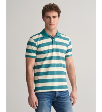 Gant para hombre. 2062044 Polo de rayas con lavado intenso verde (XXL), Casual, Algodón, Manga corta