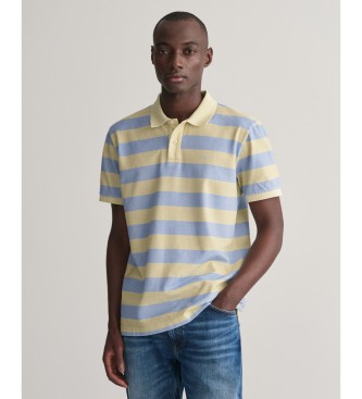Gant para hombre. 2062044 Polo de rayas con lavado intenso azul, amarillo (XXL), Casual, Algodón, Manga corta