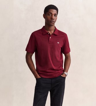 Gant Herren Bordeaux Für 2210 Poloshirt Regular Fit Klassisch Granatrot (S), Lässig, Weinrot, Baumwolle, Kurzarm, - Bild 2