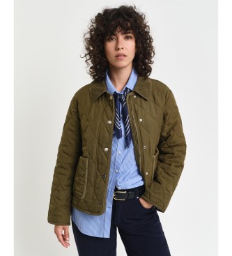 Gant para mujer. 4700332 Cazadora acolchada con detalles de pana verde (XL), Casual, Poliéster Reciclado, Sostenible