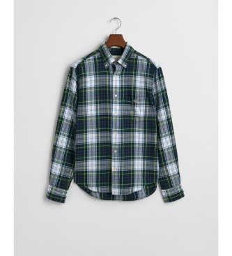 Gant para hombre. 3250001 Camisa Regular Fit Cuadros Verde (3XL), Azul, Casual, Algodón, Manga larga