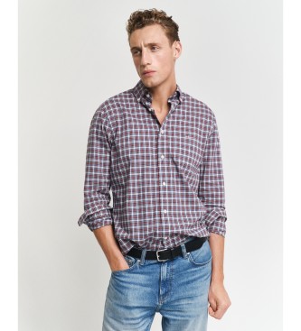 Gant para hombre. 3250002 Camisa de popelina clásica con tela escocesa Regular Fit blanco, marino (M), Casual, Algodón, Manga larga
