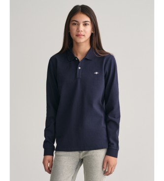 Gant unisex para niños. 905707 Polo de piqué Shield marino (15Años= 170cm), Casual, Algodón, Manga larga, moda infantil