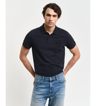 Polo Tonal Shield negro (L), Casual, Algodón, Manga corta, Gant outlet 2024.
