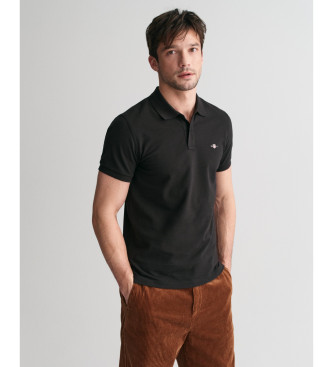 Gant para hombre. 2220 Polo clásico de algodón piqué negro (L), Casual, Manga corta