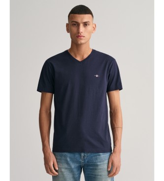 Gant para hombre. 2003186 Camiseta Shield V-Neck marino (S), Casual, Algodón, Manga corta