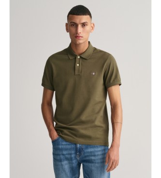 Polo de piqué Slim Fit Shield verde (M), Casual, Algodón, Manga corta, Gant outlet 2024.