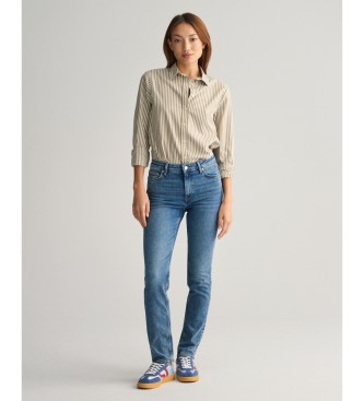 Gant para mujer. 4100197 Jeans Slim Fit Super Stretch azul (27/32), Casual, Algodón, Denim