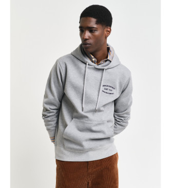 Gant para hombre. 2015070 Sudadera con capucha y diseño de pequeñas dimensiones gris (M), Casual, Algodón