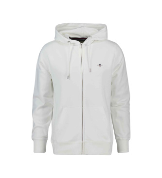 Gant para hombre. 2007059 Sudadera con capucha y cremallera Shield blanco (XL), Casual, Algodón