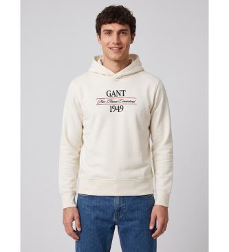 Gant Sudadera Gráfica con Capucha blanco crema