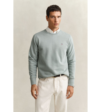 Gant para hombre. 2006065 Sudadera Shield de cuello redondo gris verdoso (M), Casual, Verde, Algodón