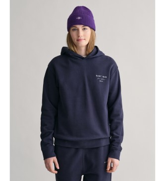 Gant unisex para niños. 906894 Sudadera con capucha Script Graphic marino (16años= 176cm), Casual, Algodón, moda infantil