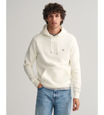 Gant para hombre. 2007058 Sudadera con capucha Shield blanco roto (XXL), Casual, Algodón, Sostenible