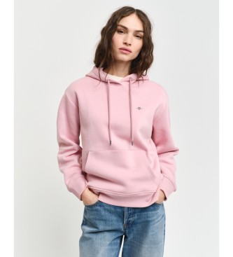 Gant para mujer. 4201413 Sudadera con capucha Shield rosa (XL), Casual, Algodón, Sostenible
