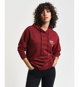 Gant para mujer. 4201272 Sudadera con capucha y diseño de pequeñas dimensiones granate (L), Casual, Algodón