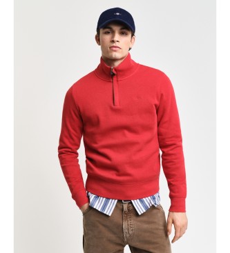 Gant para hombre. 2068028 Sudadera Sacker Rib con media cremallera rojo (3XL), Casual, Algodón