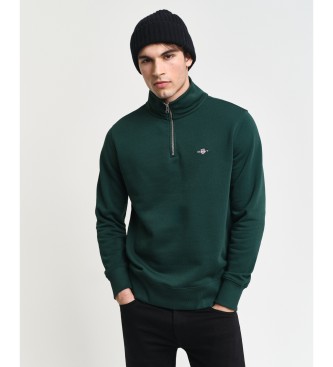 Gant för män. 2008005 Shield Half Zip Sweatshirt grön (XXL), Casual, Bomull